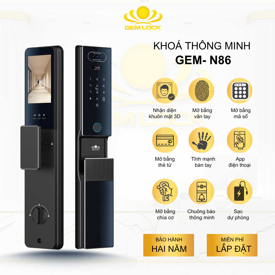 KHÓA THÔNG MINH CAO CẤP GEM - N86