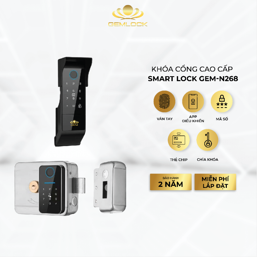 KHÓA CỔNG THÔNG MINH CAO CẤP GEM-N268