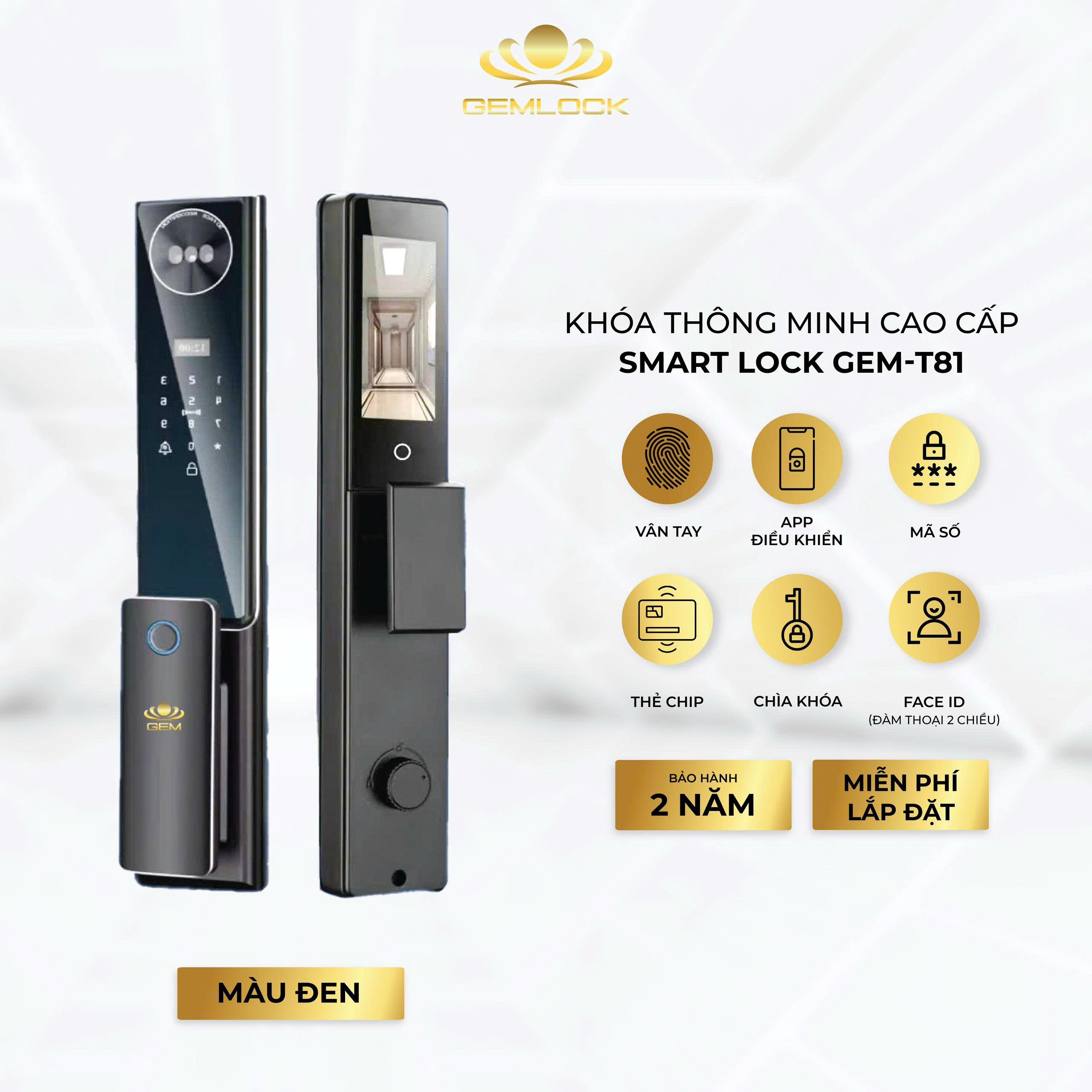 KHÓA THÔNG MINH CAO CẤP SMART LOCK GEM-T81B